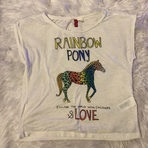 Rainbow pony sheer T-shirt